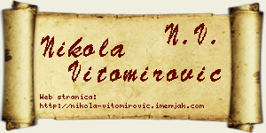 Nikola Vitomirović vizit kartica